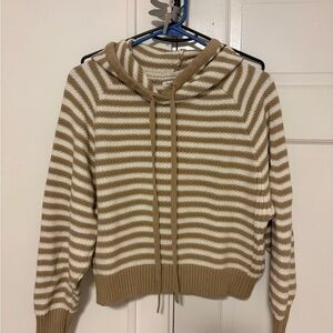 American Eagle Cropped Striped Hoodie